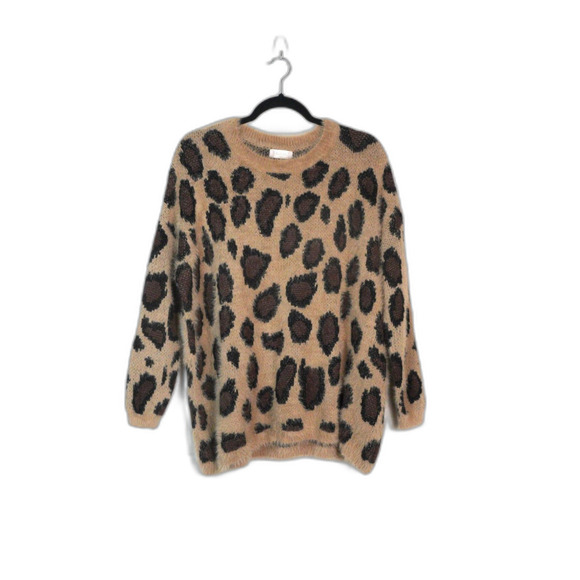 Altar'd State Jaguar Oversized Fuzzy Sweater‎ Sz S/M EUC Animal Print Layering - Picture 1 of 6